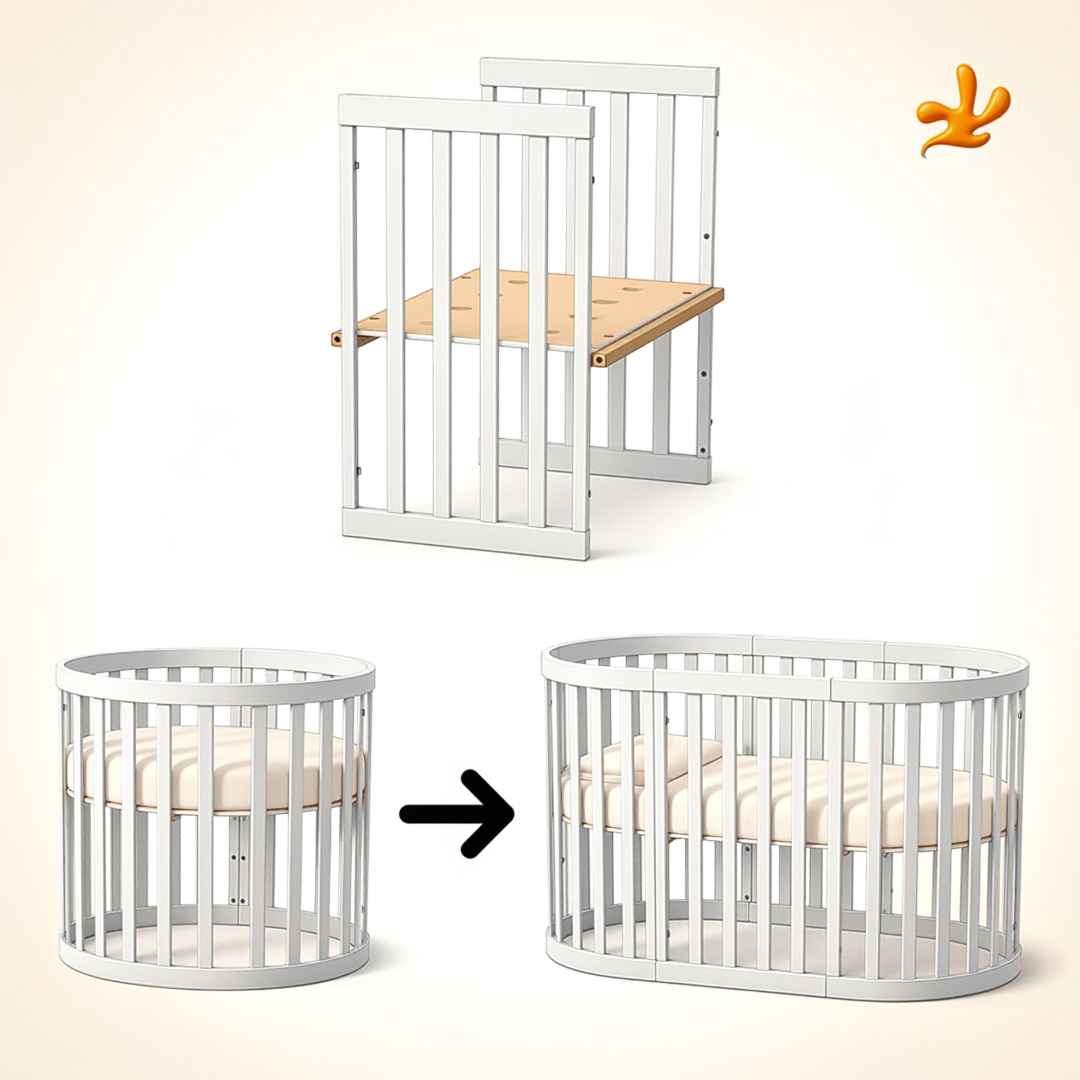 Sada pro přeměnu kolébky Mikko Gekko Kids. Bíla